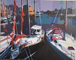 Gemälde, Port D'Honfleur., Pierre Wuillaume