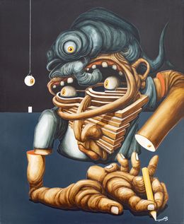 Peinture, L'âme sombre - série portrait onirique et surréalisme, Samuel Boudaud