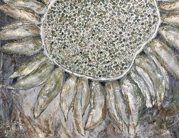 Gemälde, Tournesol en gris et vert, ShuJie Wang