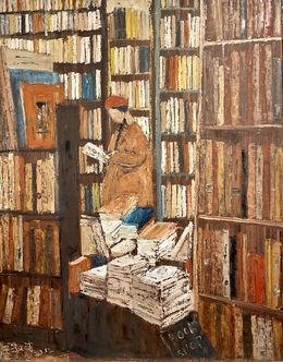 Gemälde, Moi, dans une librairie, ShuJie Wang
