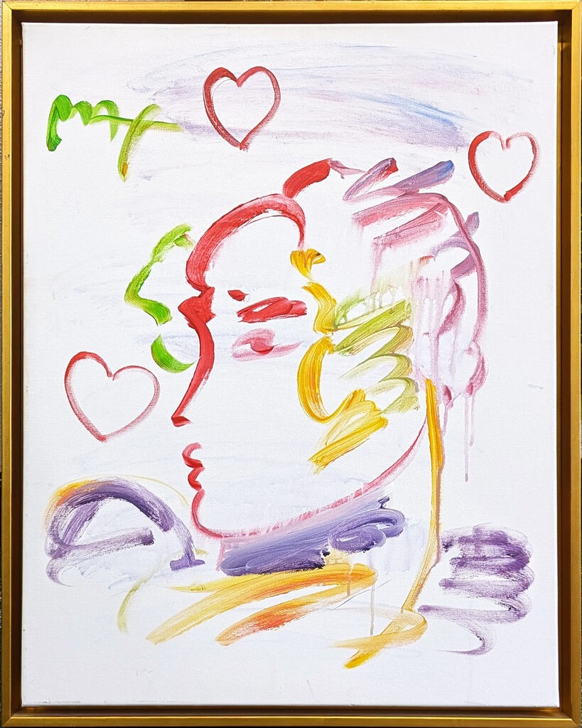 Peter Max, Profile with Three Hearts Peter Max, Profile with Three Hearts