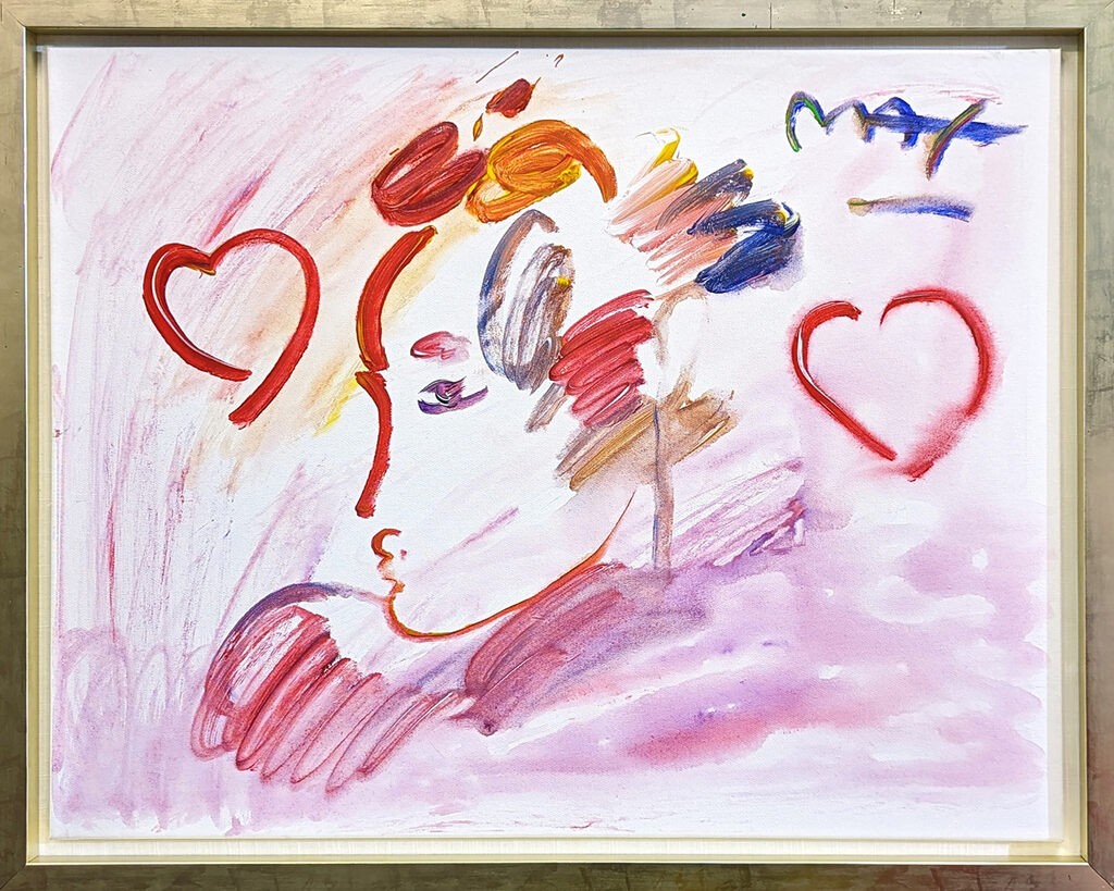 Peter Max, Profile with Two Hearts Peter Max, Profile with Two Hearts