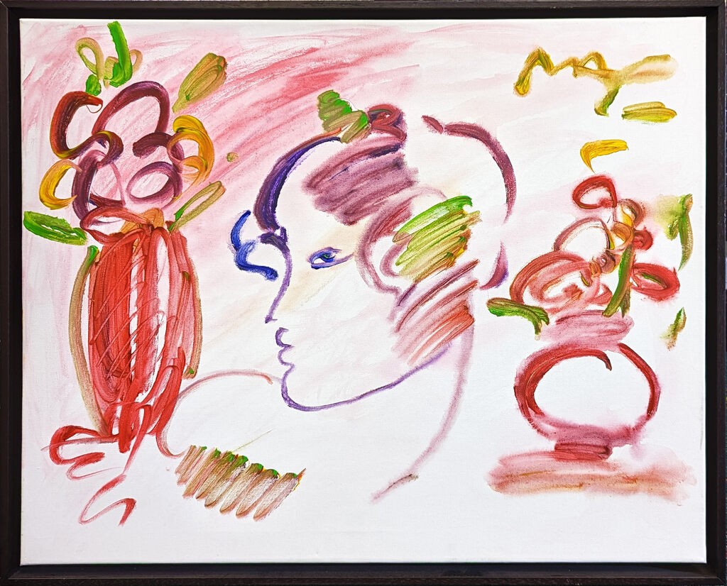 Peter Max, Profile with Flower Vase Peter Max, Profile with Flower Vase