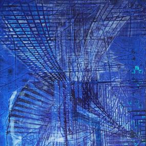 Gemälde, Bleu iels, Olivier Ebel