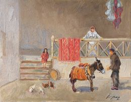 Peinture, Village Everyday life, Hrach Baghdasaryan