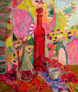 Painting, Still Life with a Red Bottle, Shulyak Tatyana