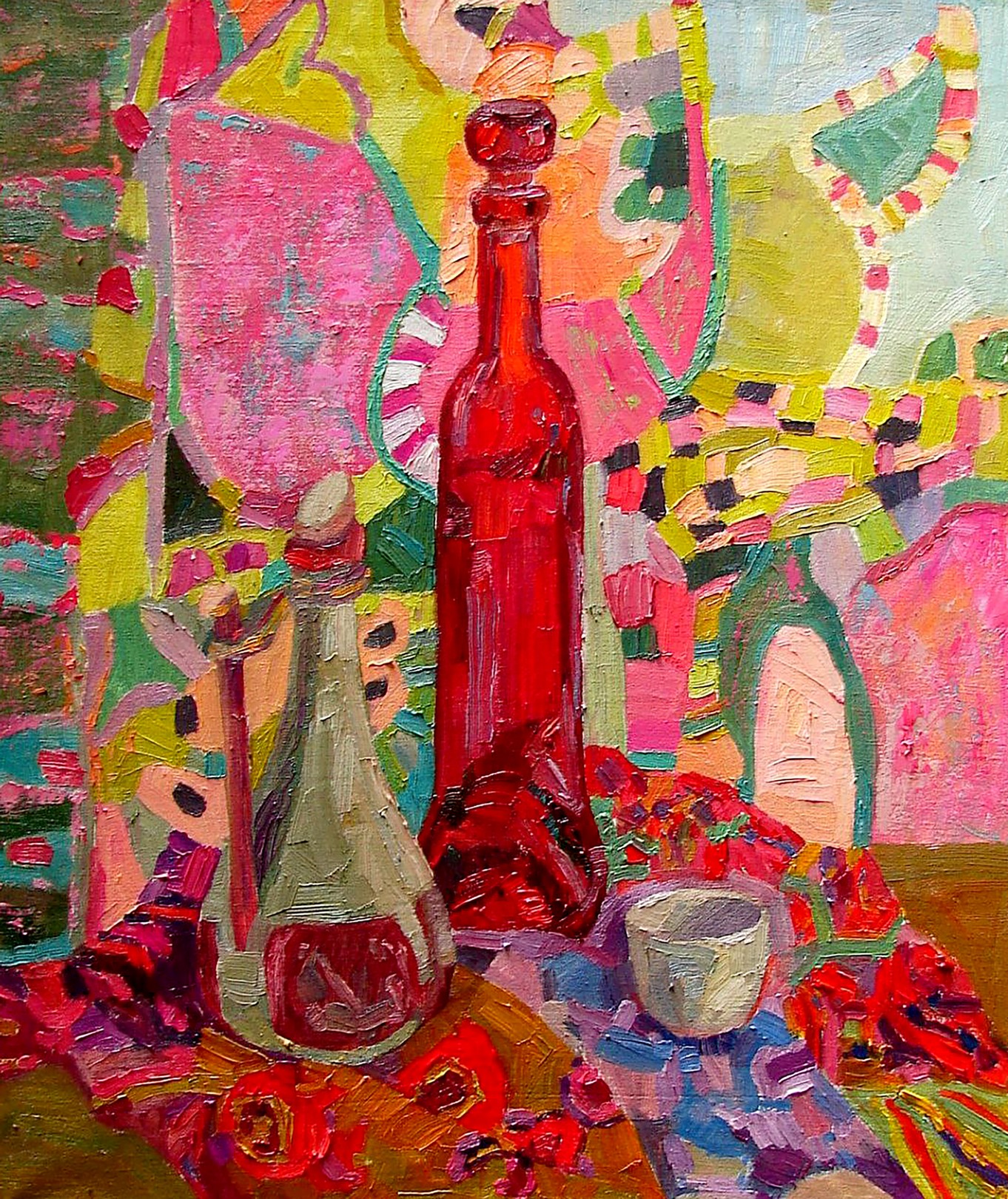 Shulyak Tatyana, Still Life with a Red Bottle Shulyak Tatyana, Still Life with a Red Bottle