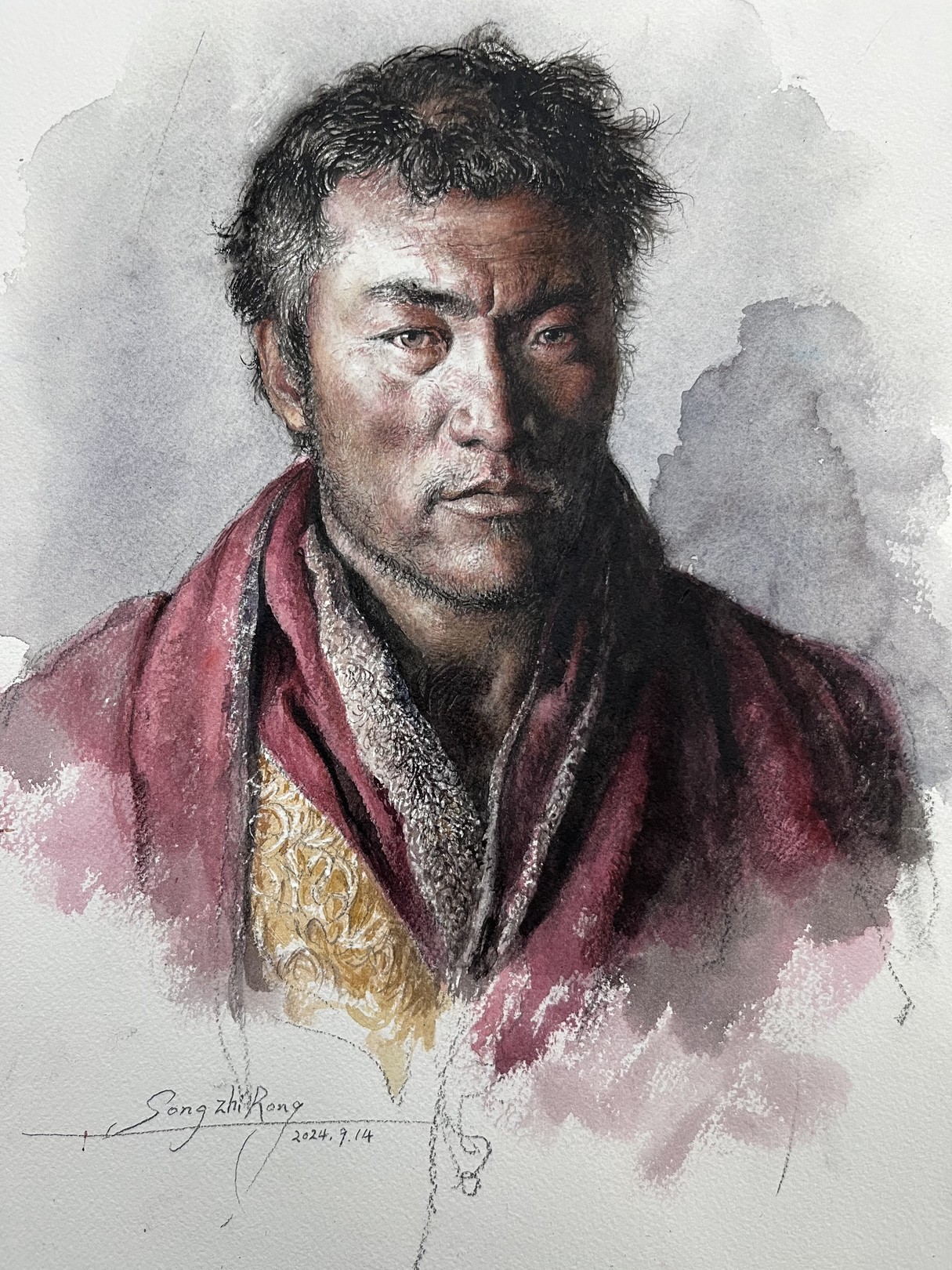 Zhi Rong Song, Portrait : Homme tibétain Zhi Rong Song, Portrait : Homme tibétain