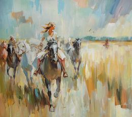 Gemälde, The melody of steppe wind, Vasyl Khodakivskyi