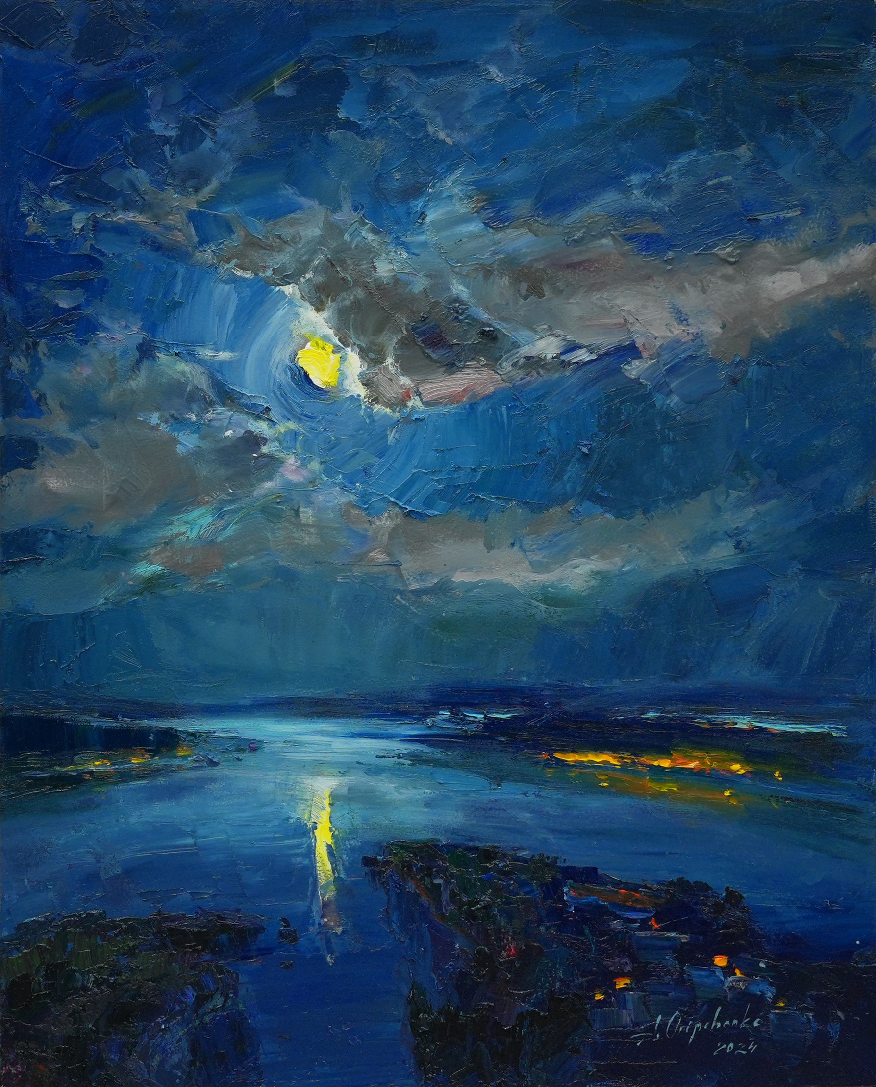 Alisa Onipchenko-Cherniakovska, Moon night in blue Alisa Onipchenko-Cherniakovska, Moon night in blue