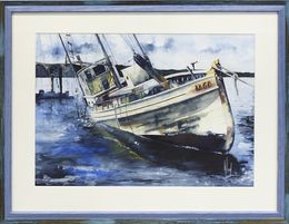 Gemälde, IAGO Brésil-2836 - Série bateaux échoués, Claude Vergnaud dit Klod