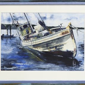 Gemälde, IAGO Brésil-2836 - Série bateaux échoués, Claude Vergnaud dit Klod
