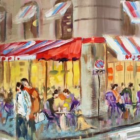 Gemälde, Les derniers jours de mars, avec les lumières des bistrots et nos secrets, Lourdes Ral