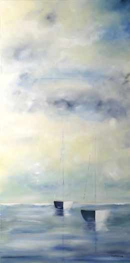 Peinture, Entre ciel et terre - Série paysage marin, Nath Brinon