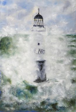 Painting, Phare Ar-Men - Série paysage marin, Nath Brinon