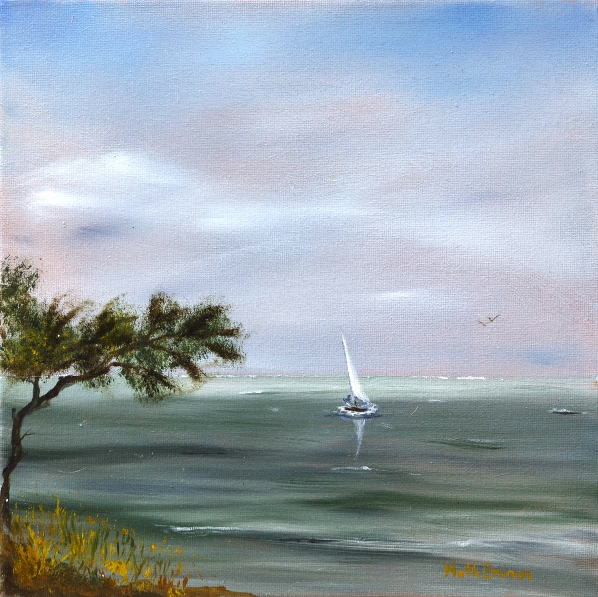 Nath Brinon, Voile en mer 4 - Série paysage côtier Nath Brinon, Voile en mer 4 - Série paysage côtier