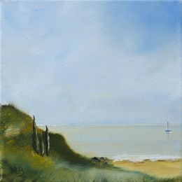 Gemälde, Vue sur mer 1/2 - Série paysage côtier, Nath Brinon