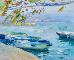 Gemälde, Walk along the embankment, Helen Shukina