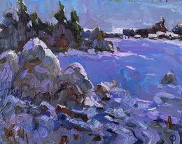 Gemälde, Winter evening, Oksana Ivanyuk