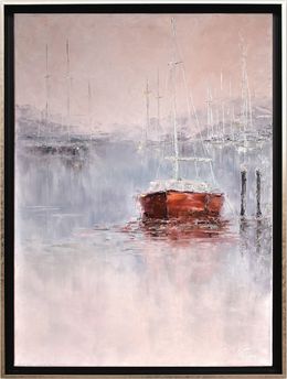 Painting, Misty dawn. Seascape original painting, Oxana Shimanchuk