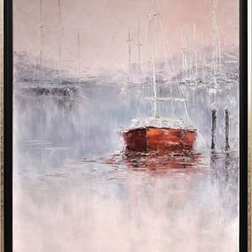 Gemälde, Misty dawn. Seascape original painting, Oxana Shimanchuk
