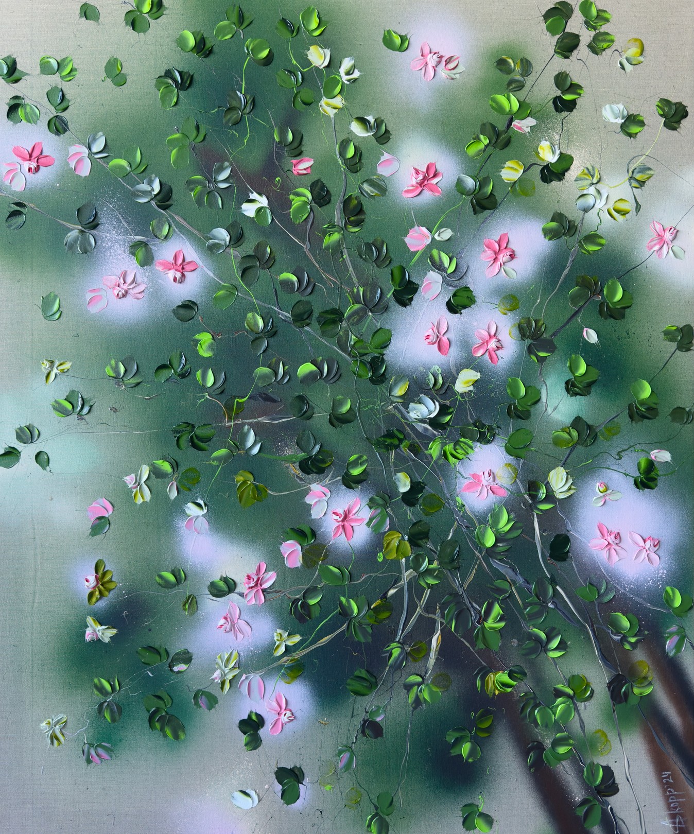 Anastassia Skopp, Rose Bush - large impressionistic floral painting Anastassia Skopp, Rose Bush - large impressionistic floral painting