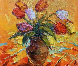 Painting, Spring tulips, Oksana Ivanyuk