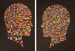 Peinture, Diptych from Geometric Head Series, Almo