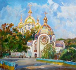 Painting, Church in the City, Pavlenko Leonid