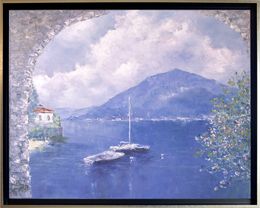 Gemälde, Dreams. Lake Como. Seascape original painting, Oxana Shimanchuk