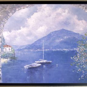 Gemälde, Dreams. Lake Como. Seascape original painting, Oxana Shimanchuk