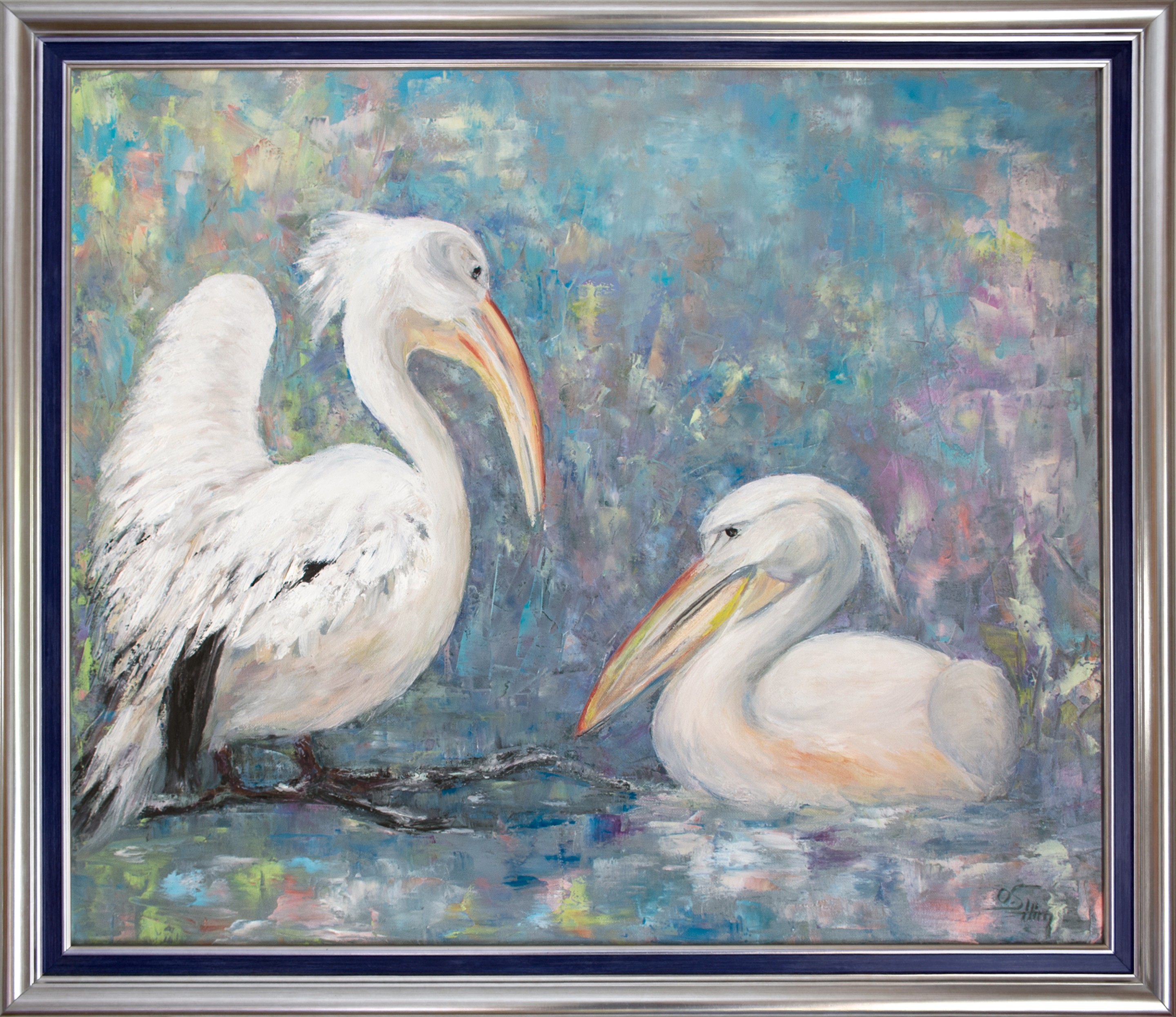 Oxana Shimanchuk, Pelicans. Seascape original painting Oxana Shimanchuk, Pelicans. Seascape original painting