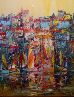 Peinture, On the Quay - She Is Waiting for Me (Sur le Quai - Elle M'Attend), Janusz Kik