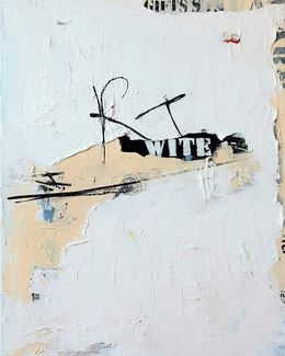 Painting, White Paint on Newspaper, Abashidze Marusya
