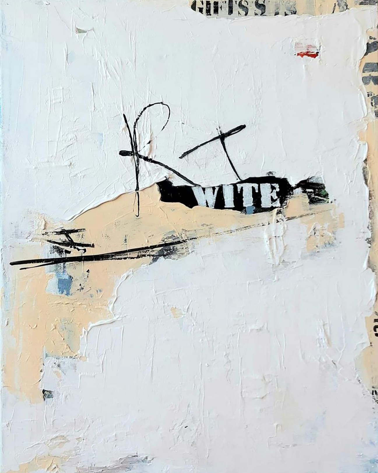 Abashidze Marusya, White Paint on Newspaper Abashidze Marusya, White Paint on Newspaper