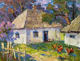 Painting, There are chickens in the yard, Ivanyuk Oleksiy