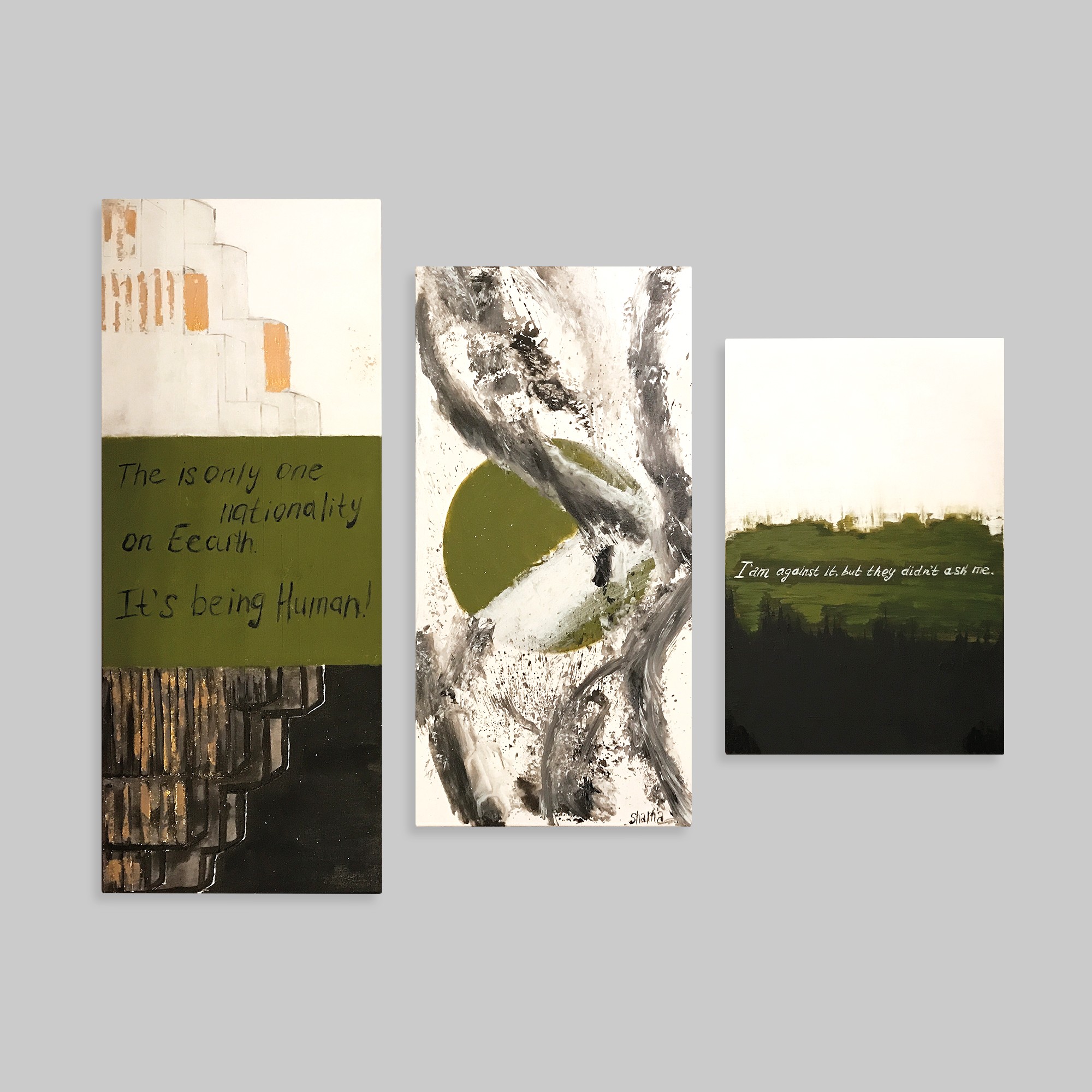 Alina Shamanka, Egregors, triptych Alina Shamanka, Egregors, triptych