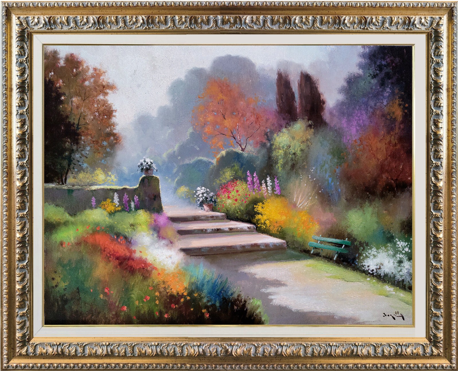 Andrea Borella, Flowered garden - Italian villas & frame Andrea Borella, Flowered garden - Italian villas & frame