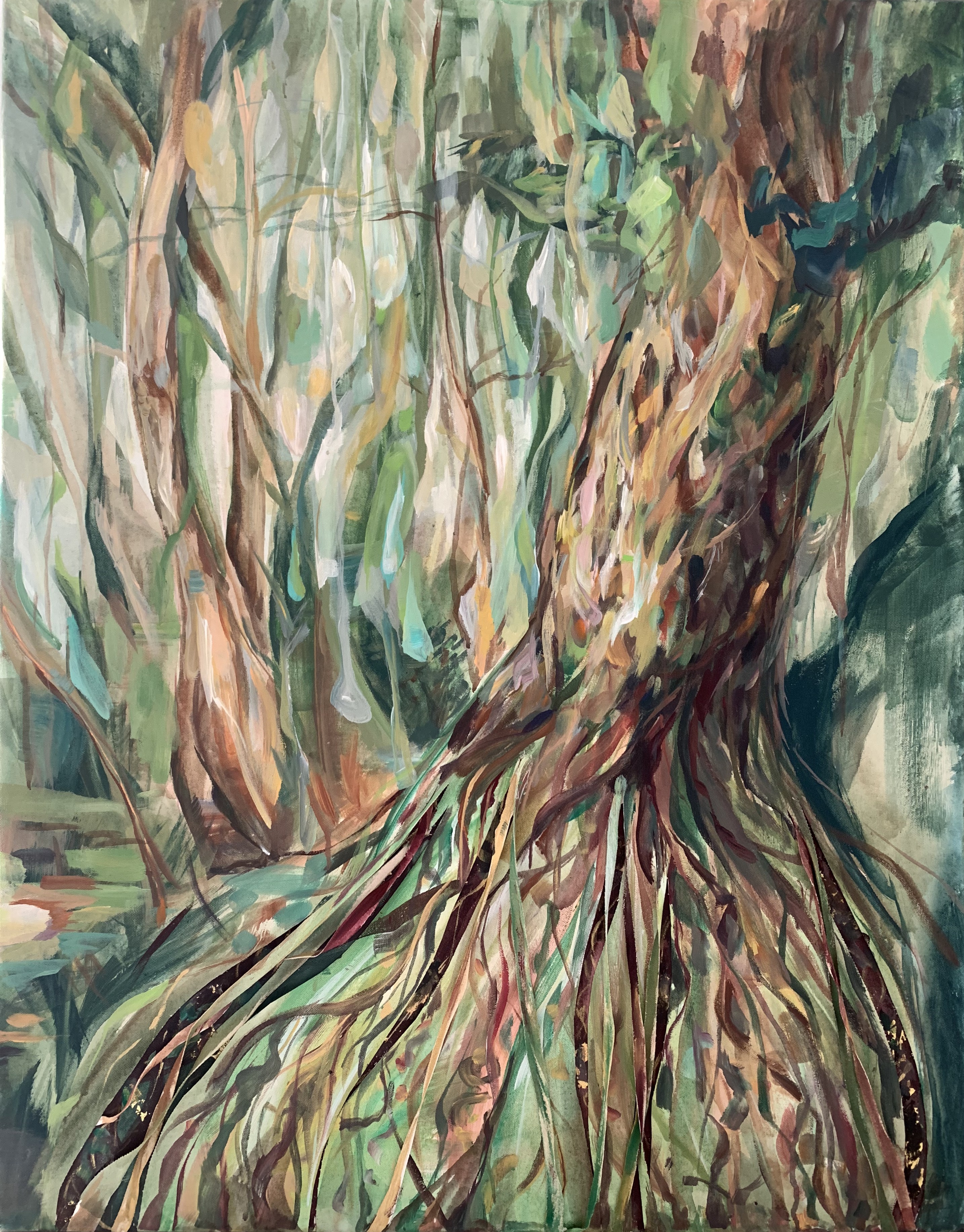 Momalyu Liubov Kriuchkova, Roots are our support. Original abstract nature painting Momalyu Liubov Kriuchkova, Roots are our support. Original abstract nature painting