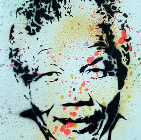 Gemälde, Nelson Mandela pochoir, Spaco