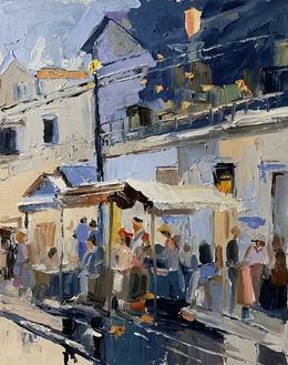 Peinture, Parisian Evening. Cafe in Paris, Schagen Vita