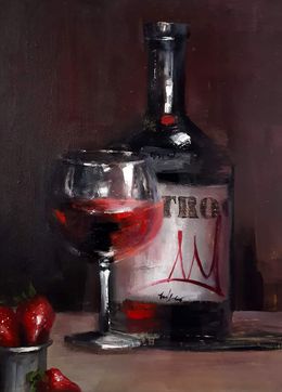 Painting, Wine and Strawberries, Abashidze Marusya