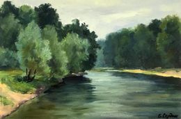 Gemälde, River bank, Boris Serdyuk
