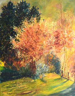 Painting, An orange autumn, Pol Ledent