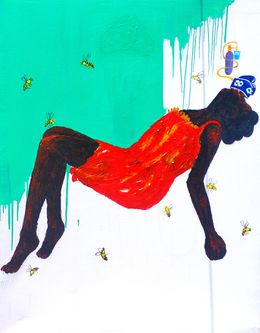 Peinture, Let The Poor Breathe - 21st Century, Contemporary, Figurative Abstraction, Africa, Olajide Kuti