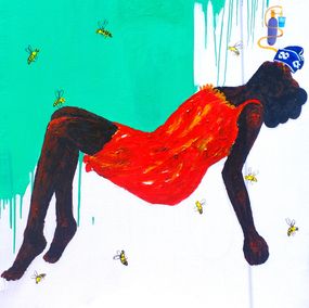 Gemälde, Let The Poor Breathe - 21st Century, Contemporary, Figurative Abstraction, Africa, Olajide Kuti