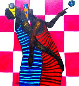 Peinture, Into The Unknown 2 - 21st Century, Contemporary, Figurative Abstraction, Africa, Olajide Kuti