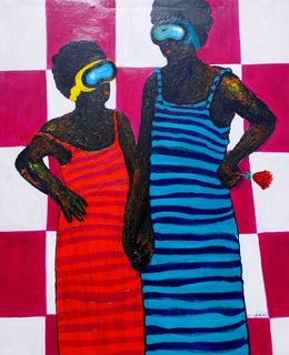 Painting, Into The Unknown 1 -21st Century, Contemporary, Figurative Abstraction, Africa, Olajide Kuti