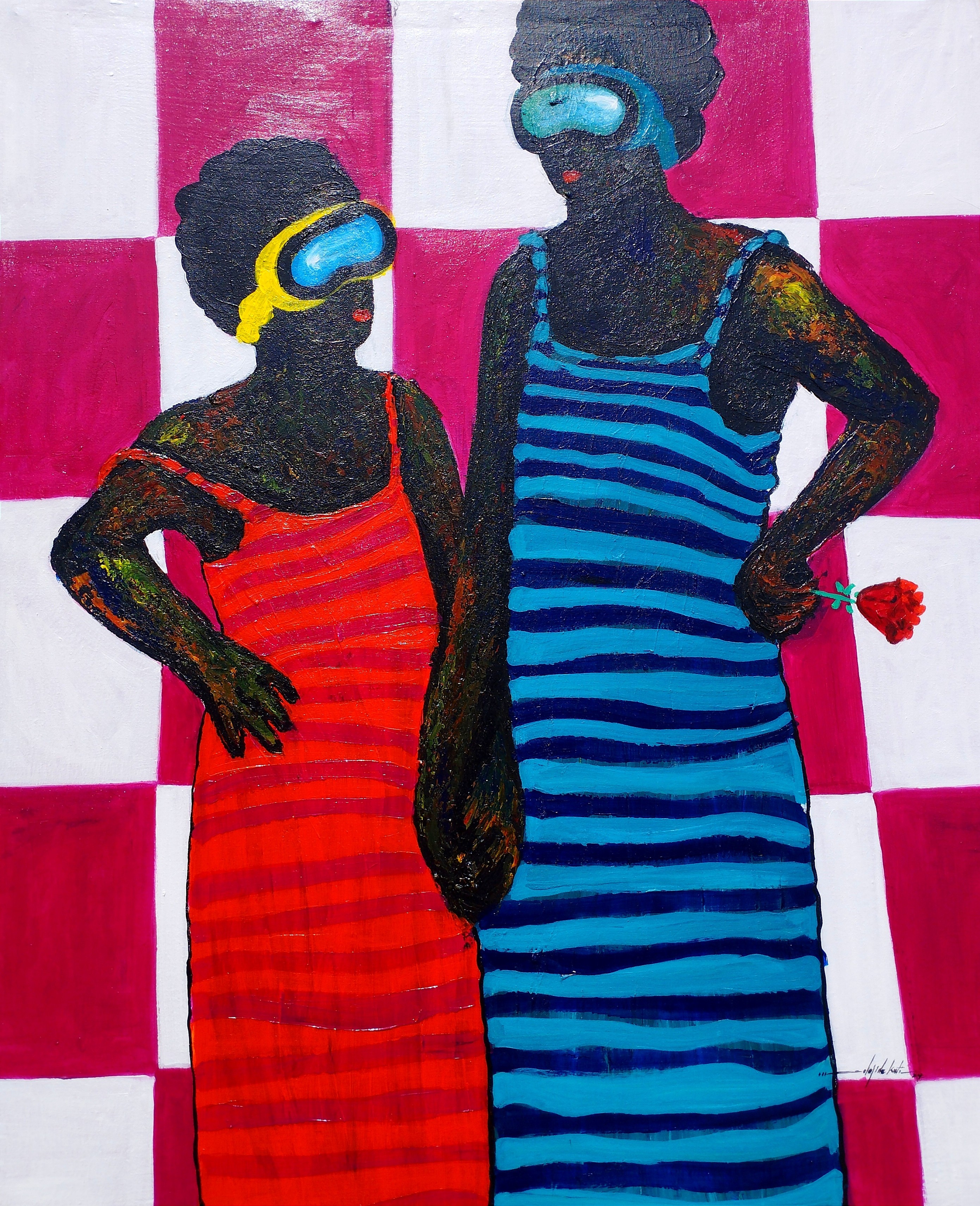 Olajide Kuti, Into The Unknown 1 -21st Century, Contemporary, Figurative Abstraction, Africa Olajide Kuti, Into The Unknown 1 -21st Century, Contemporary, Figurative Abstraction, Africa