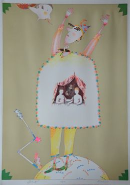 Print, Pulcinella au Louvre (1), Antonio Bueno